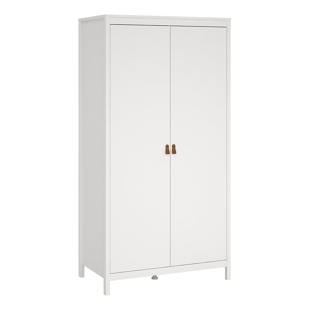 Cote | Furniture Barcelona 3 Piece Bedroom Set - Bedside Table, Chest and 2 Door Wardrobe - White Barcelona, BUNDLE 7254949p1