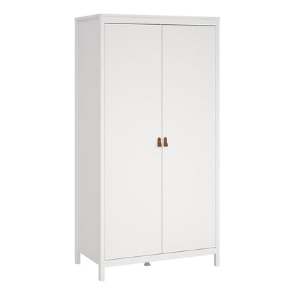 Cote | Furniture Barcelona 3 Piece Bedroom Set - Bedside Table, Chest and 2 Door Wardrobe - White Barcelona, BUNDLE 7254949p1