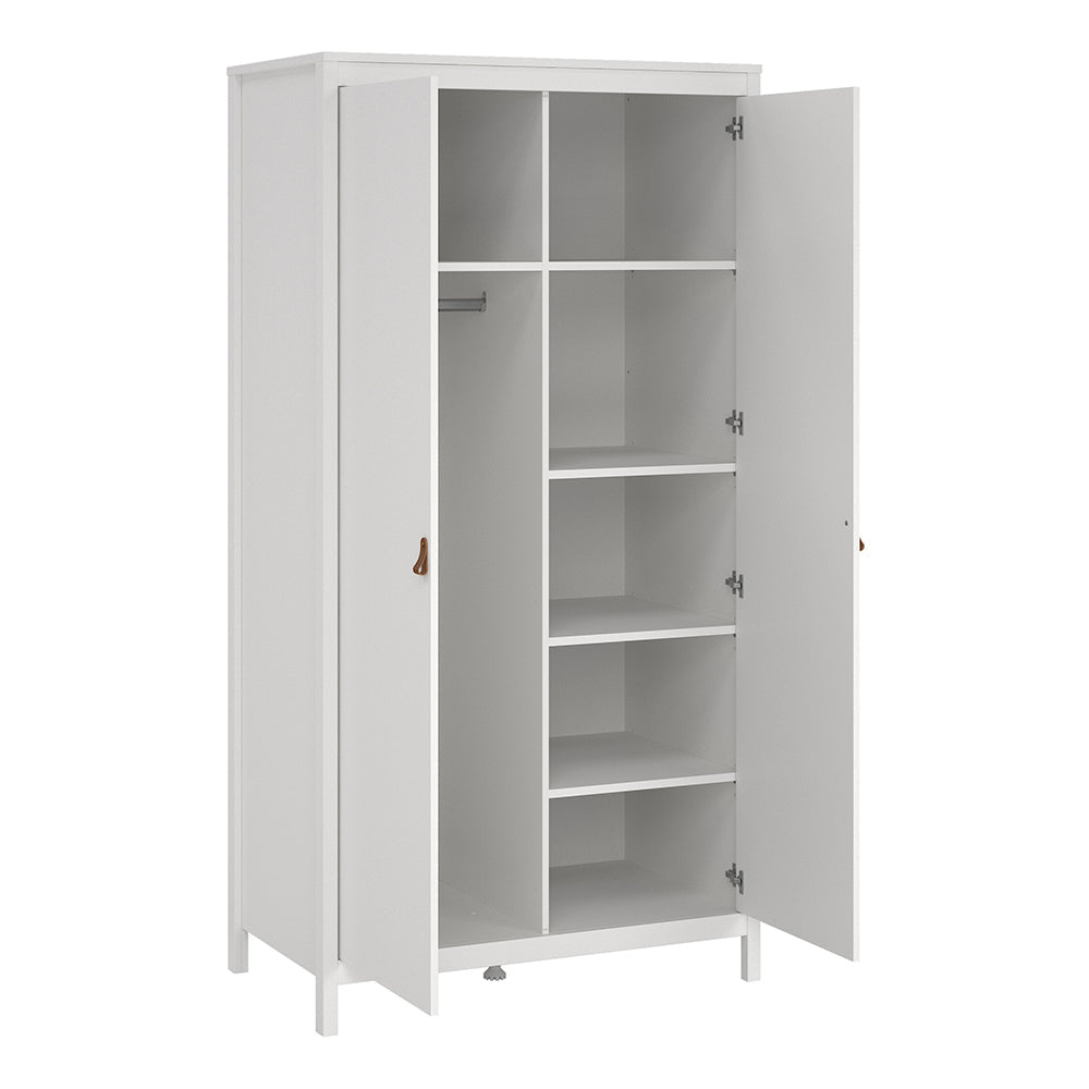 Cote | Furniture Barcelona 3 Piece Bedroom Set - Bedside Table, Chest and 2 Door Wardrobe - White Barcelona, BUNDLE 7254949p1