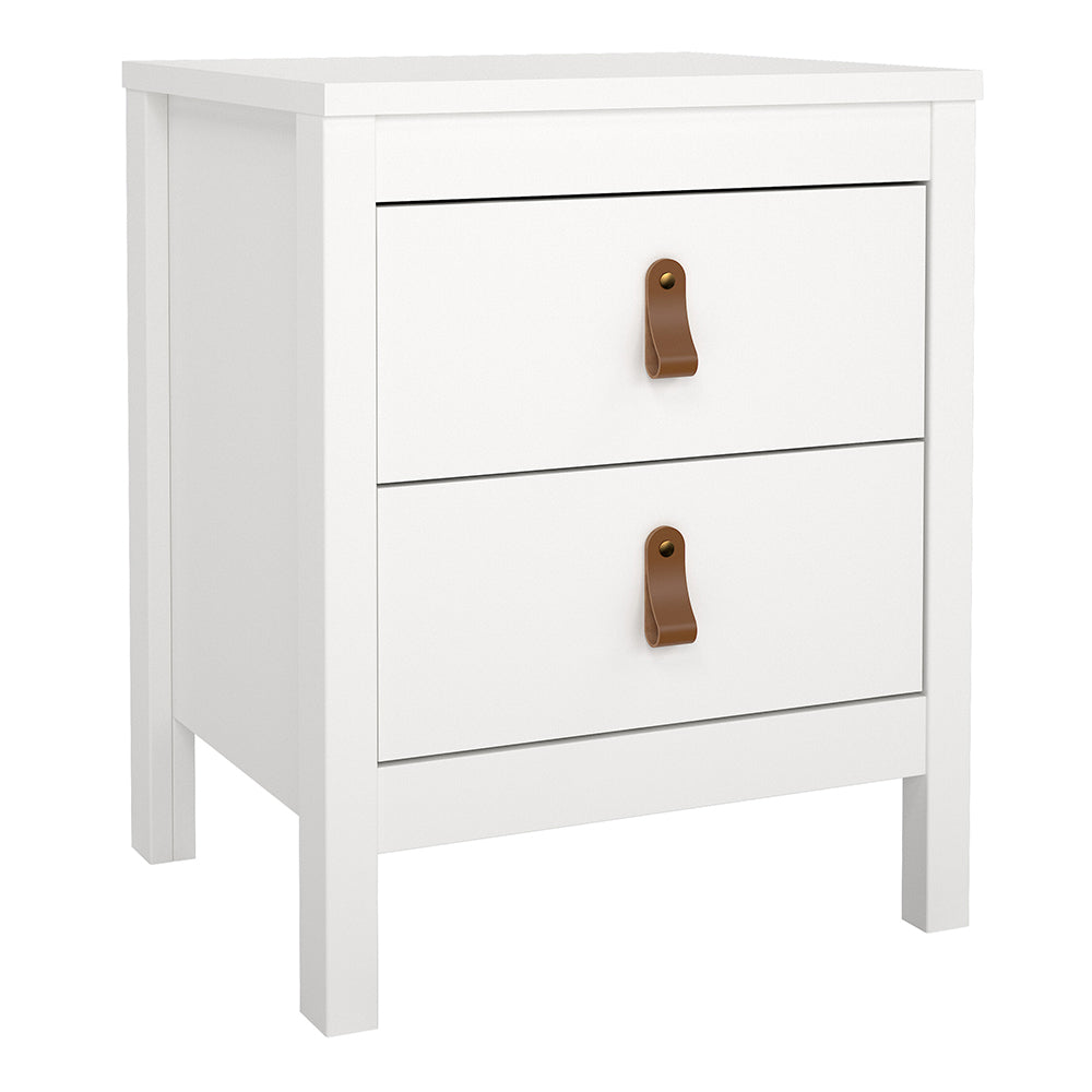 Cote | Furniture Barcelona 3 Piece Bedroom Set - Bedside Table, Chest and 2 Door Wardrobe - White Barcelona, BUNDLE 7254949p1