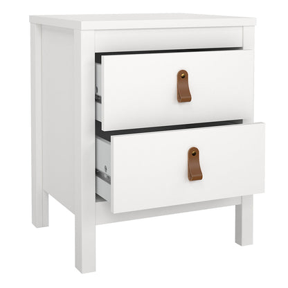 Cote | Furniture Barcelona 3 Piece Bedroom Set - Bedside Table, Chest and 2 Door Wardrobe - White Barcelona, BUNDLE 7254949p1