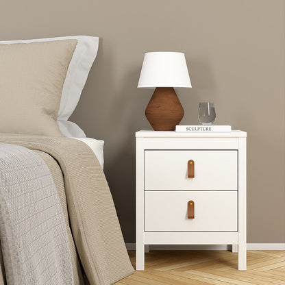 Cote | Furniture Barcelona 3 Piece Bedroom Set - Bedside Table, Chest and 2 Door Wardrobe - White Barcelona, BUNDLE 7254949p1