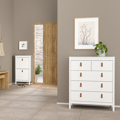 Cote | Furniture Barcelona 3 Piece Bedroom Set - Bedside Table, Chest and 2 Door Wardrobe - White Barcelona, BUNDLE 7254949p1