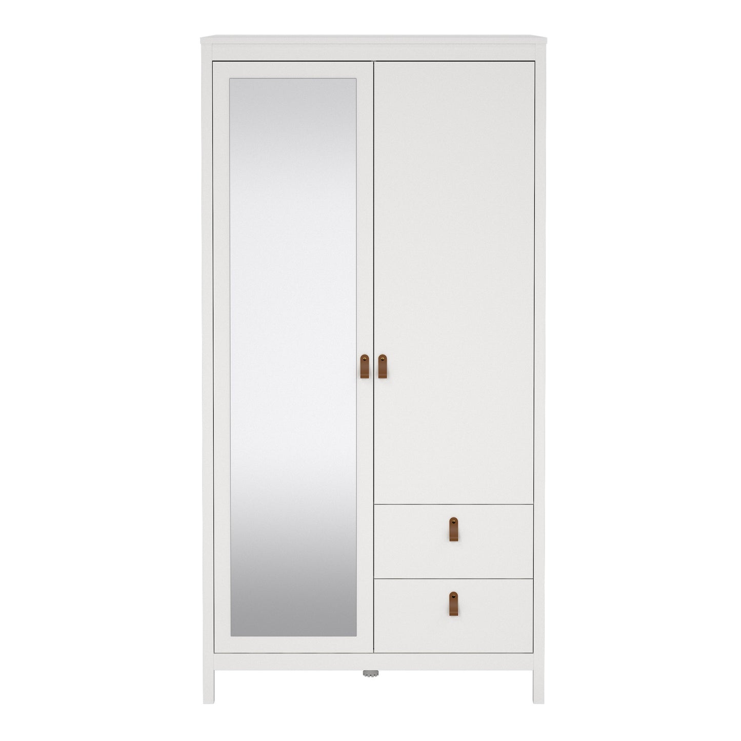 Cote | Furniture Barcelona Wardrobe 1 Door, 1 Mirror Door + 2 Drawer - White Barcelona, Wardrobes 725796584949