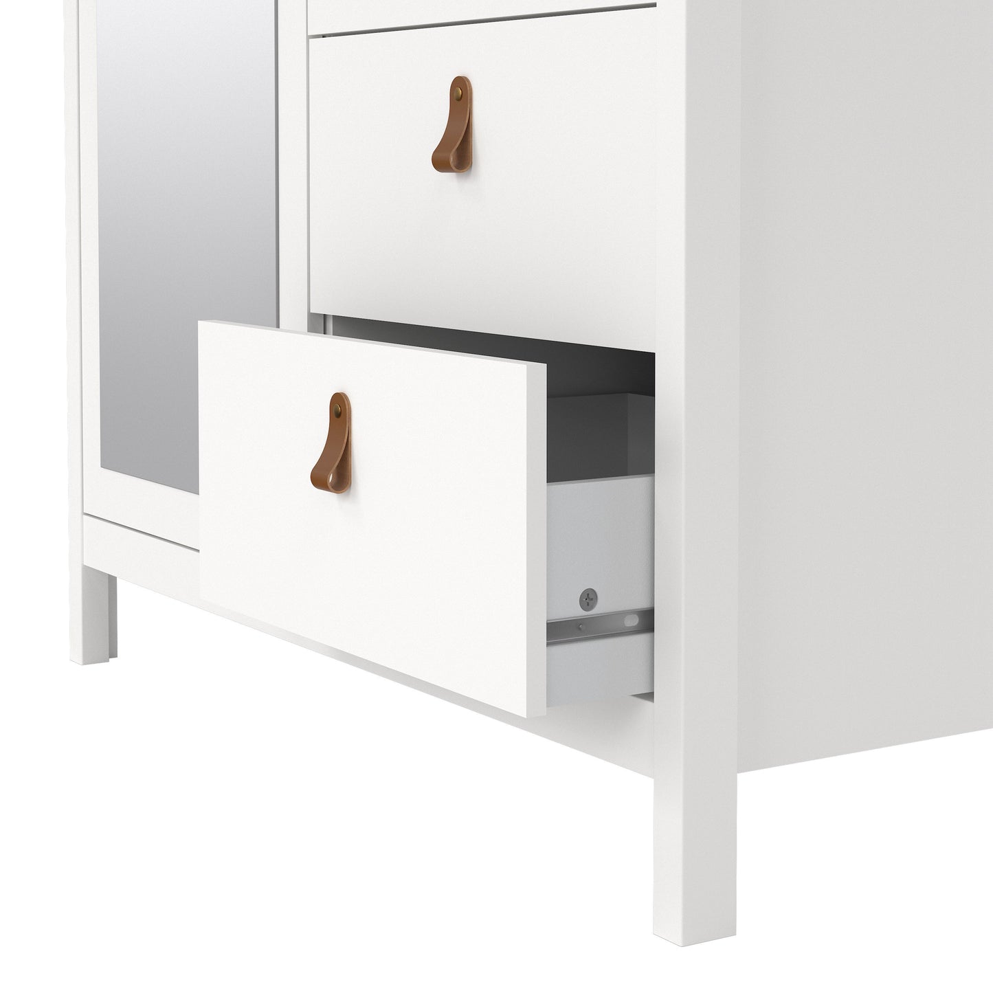 Cote | Furniture Barcelona Wardrobe 1 Door, 1 Mirror Door + 2 Drawer - White Barcelona, Wardrobes 725796584949