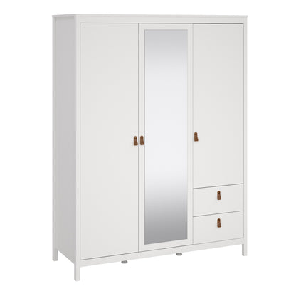 Cote | Furniture Barcelona Wardrobe 2 Doors, 1 Mirror Door + 2 Drawer - White Barcelona, Wardrobes 725796594949