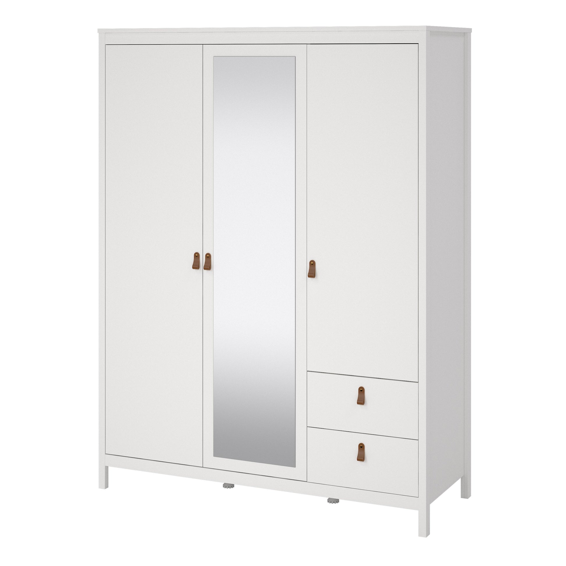 Cote | Furniture Barcelona Wardrobe 2 Doors, 1 Mirror Door + 2 Drawer - White Barcelona, Wardrobes 725796594949