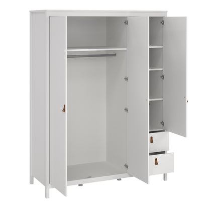 Cote | Furniture Barcelona Wardrobe 2 Doors, 1 Mirror Door + 2 Drawer - White Barcelona, Wardrobes 725796594949