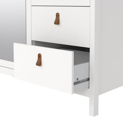 Cote | Furniture Barcelona Wardrobe 2 Doors, 1 Mirror Door + 2 Drawer - White Barcelona, Wardrobes 725796594949