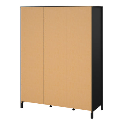 Cote | Furniture Barcelona Wardrobe 2 Doors, 1 Mirror Door + 2 Drawers - Black Barcelona, Wardrobes 72579659gmgm