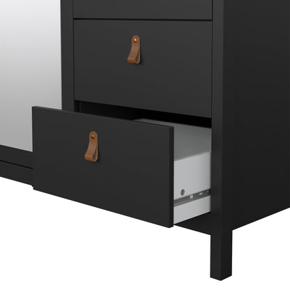 Cote | Furniture Barcelona Wardrobe 2 Doors, 1 Mirror Door + 2 Drawers - Black Barcelona, Wardrobes 72579659gmgm