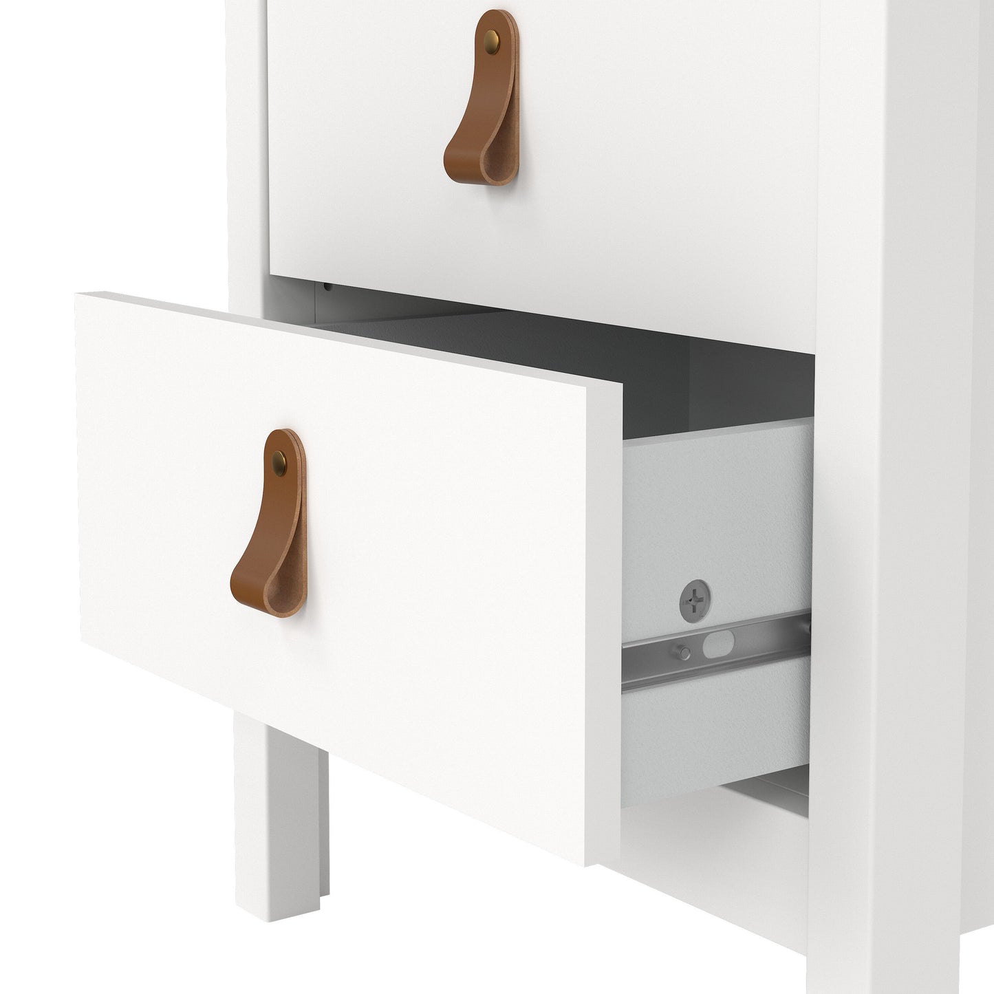 Cote | Furniture Barcelona Bedside Table, 2 Drawer - White Barcelona, Bedside Tables 725796604949