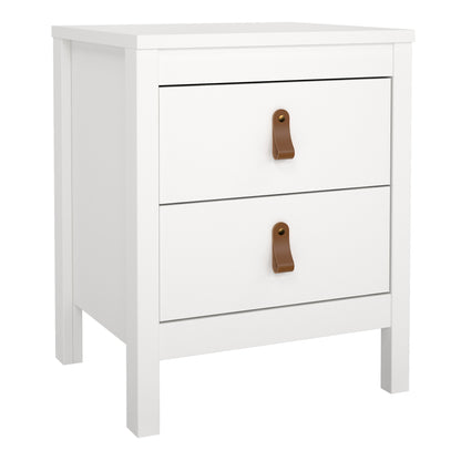 Cote | Furniture Barcelona Bedside Table, 2 Drawer - White Barcelona, Bedside Tables 725796604949