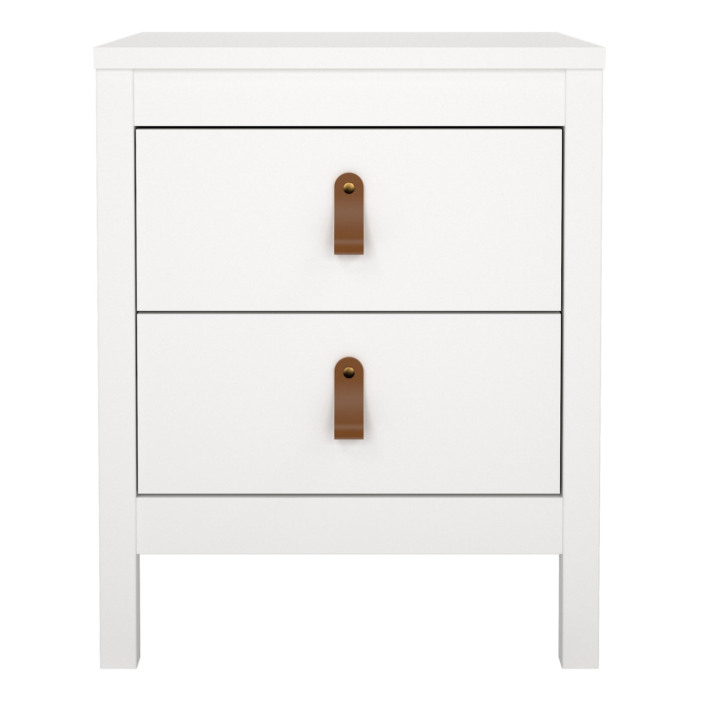 Cote | Furniture Barcelona Bedside Table, 2 Drawer - White Barcelona, Bedside Tables 725796604949