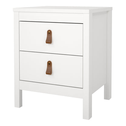 Cote | Furniture Barcelona Bedside Table, 2 Drawer - White Barcelona, Bedside Tables 725796604949