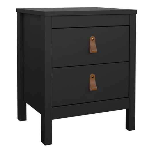 Cote | Furniture Barcelona Bedside Table, 2 Drawer - Black Barcelona, Bedside Tables 72579660gmgm