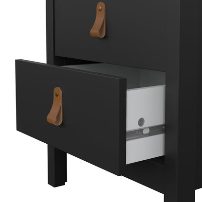 Cote | Furniture Barcelona Bedside Table, 2 Drawer - Black Barcelona, Bedside Tables 72579660gmgm