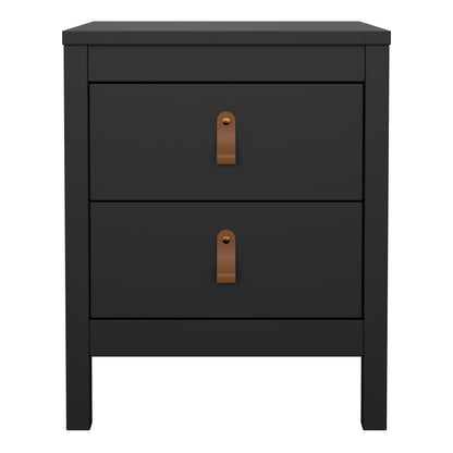 Cote | Furniture Barcelona Bedside Table, 2 Drawer - Black Barcelona, Bedside Tables 72579660gmgm