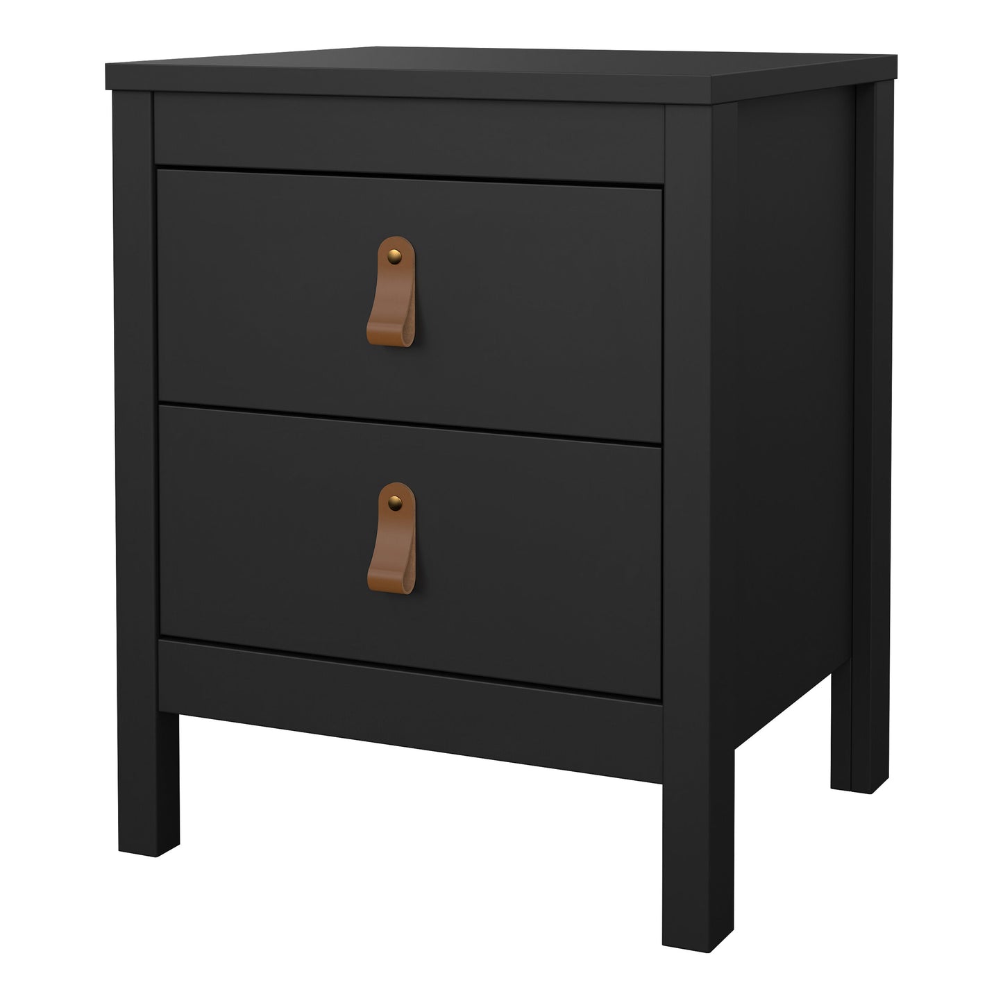 Cote | Furniture Barcelona Bedside Table, 2 Drawer - Black Barcelona, Bedside Tables 72579660gmgm