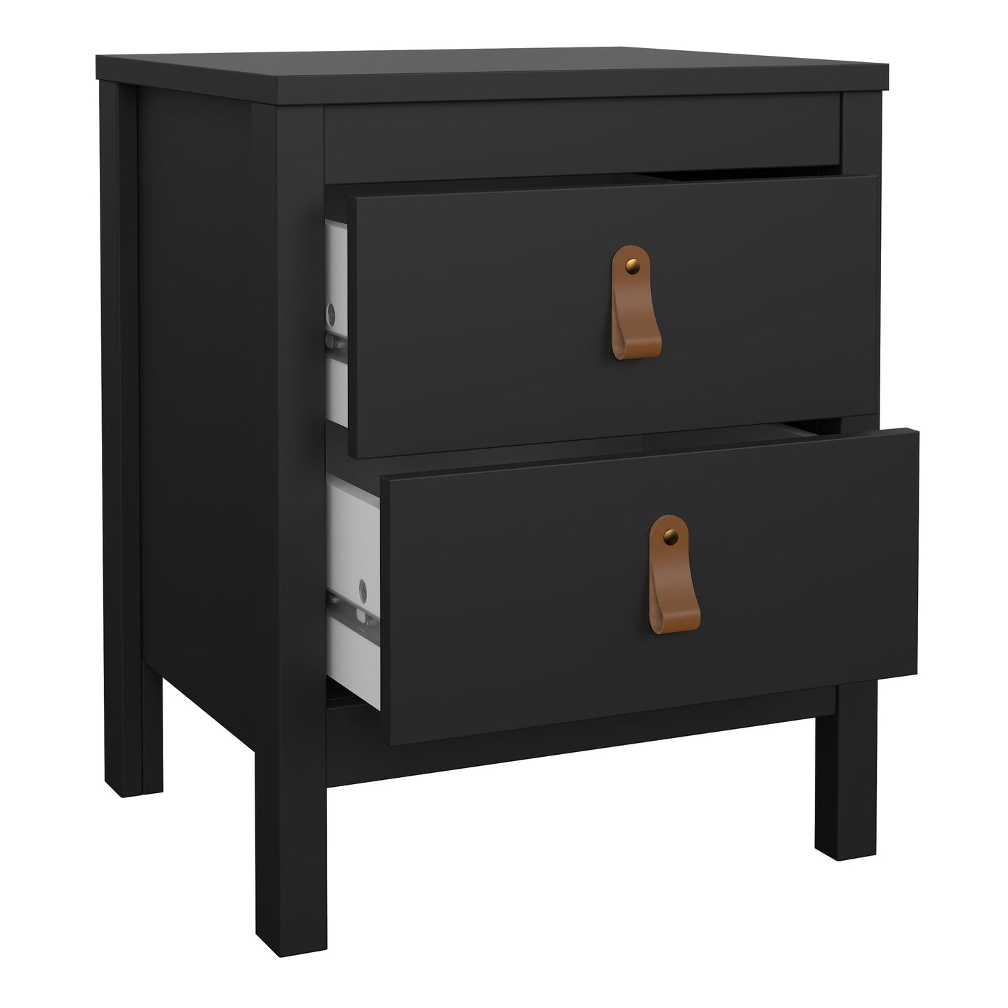 Cote | Furniture Barcelona Bedside Table, 2 Drawer - Black Barcelona, Bedside Tables 72579660gmgm