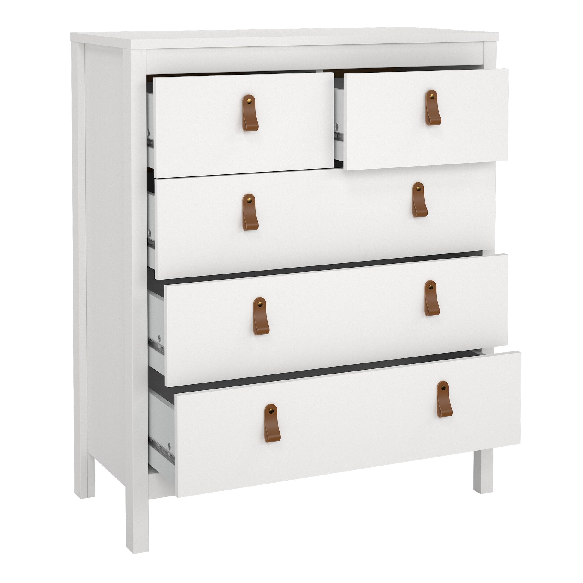 Cote | Furniture Barcelona Chest of Drawers,  3+2 Drawer - White Barcelona, Chest of Drawers 725796614949