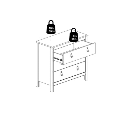 Cote | Furniture Barcelona Chest of Drawers, 3 Drawer - White Barcelona, Chest of Drawers 725796624949