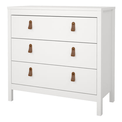 Cote | Furniture Barcelona Chest of Drawers, 3 Drawer - White Barcelona, Chest of Drawers 725796624949