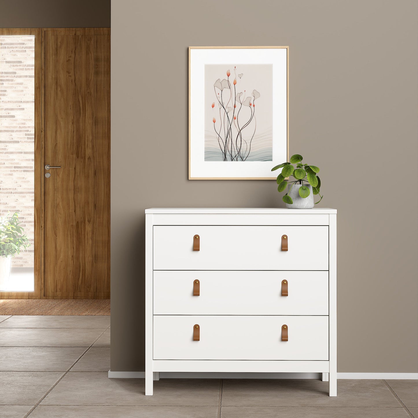 Cote | Furniture Barcelona Chest of Drawers, 3 Drawer - White Barcelona, Chest of Drawers 725796624949