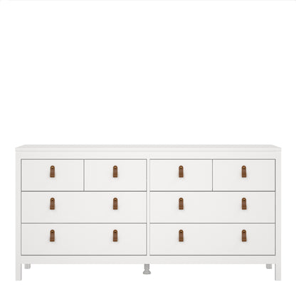 Cote | Furniture Barcelona Double Dresser, Chest of Drawers, 4+4 Drawer - White Barcelona, Chest of Drawers 725796634949