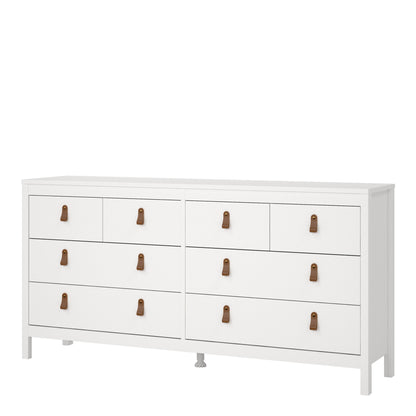 Cote | Furniture Barcelona Double Dresser, Chest of Drawers, 4+4 Drawer - White Barcelona, Chest of Drawers 725796634949