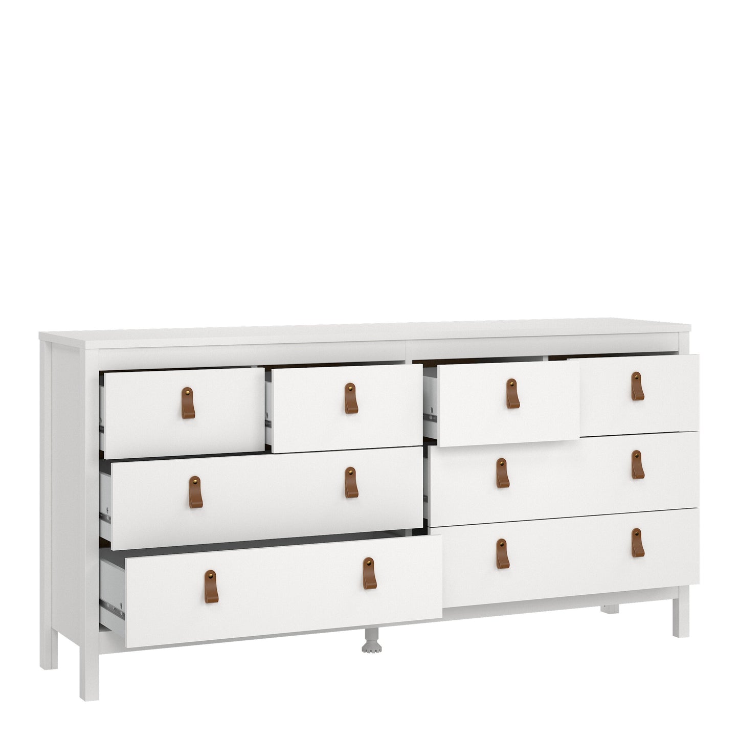 Cote | Furniture Barcelona Double Dresser, Chest of Drawers, 4+4 Drawer - White Barcelona, Chest of Drawers 725796634949