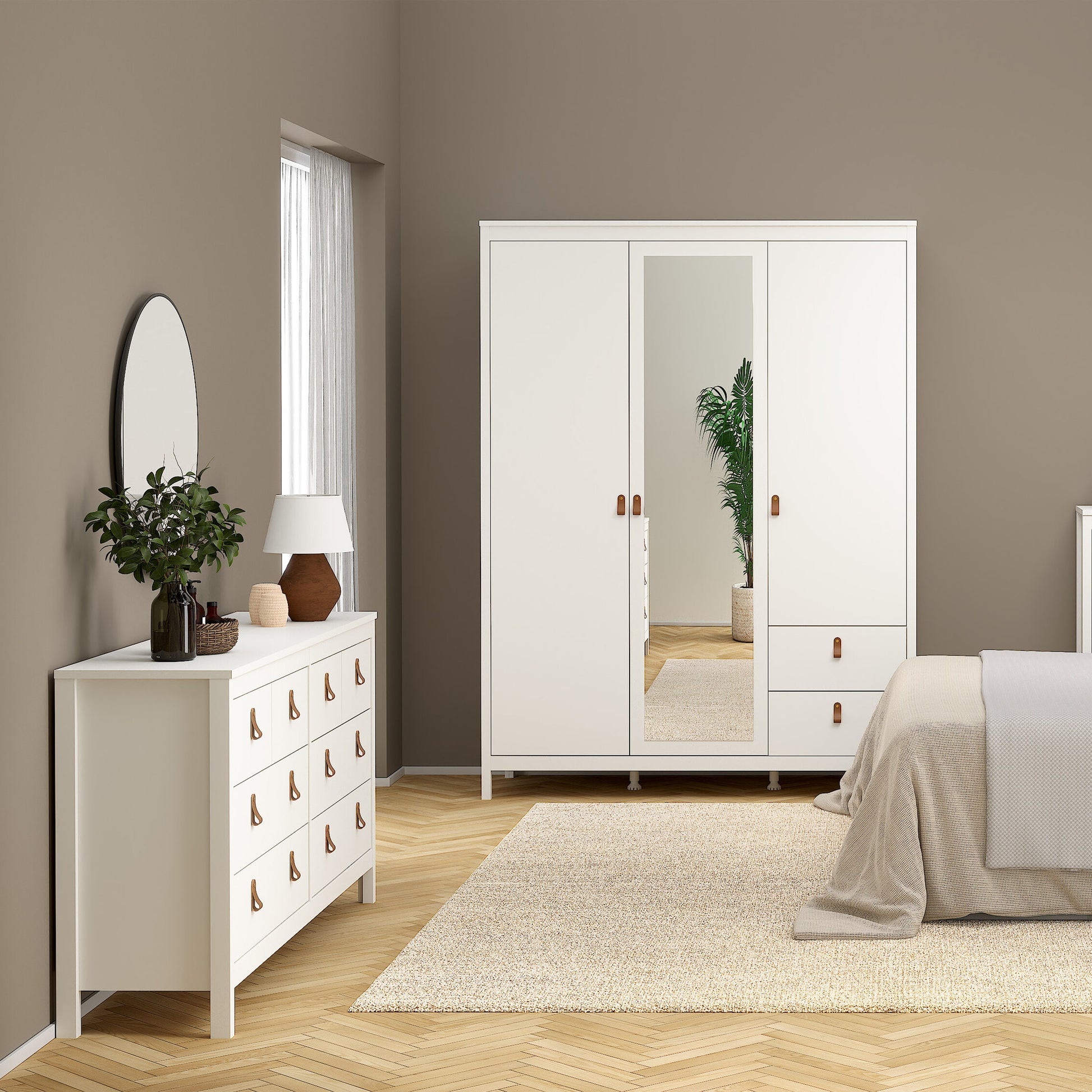 Cote | Furniture Barcelona Double Dresser, Chest of Drawers, 4+4 Drawer - White Barcelona, Chest of Drawers 725796634949