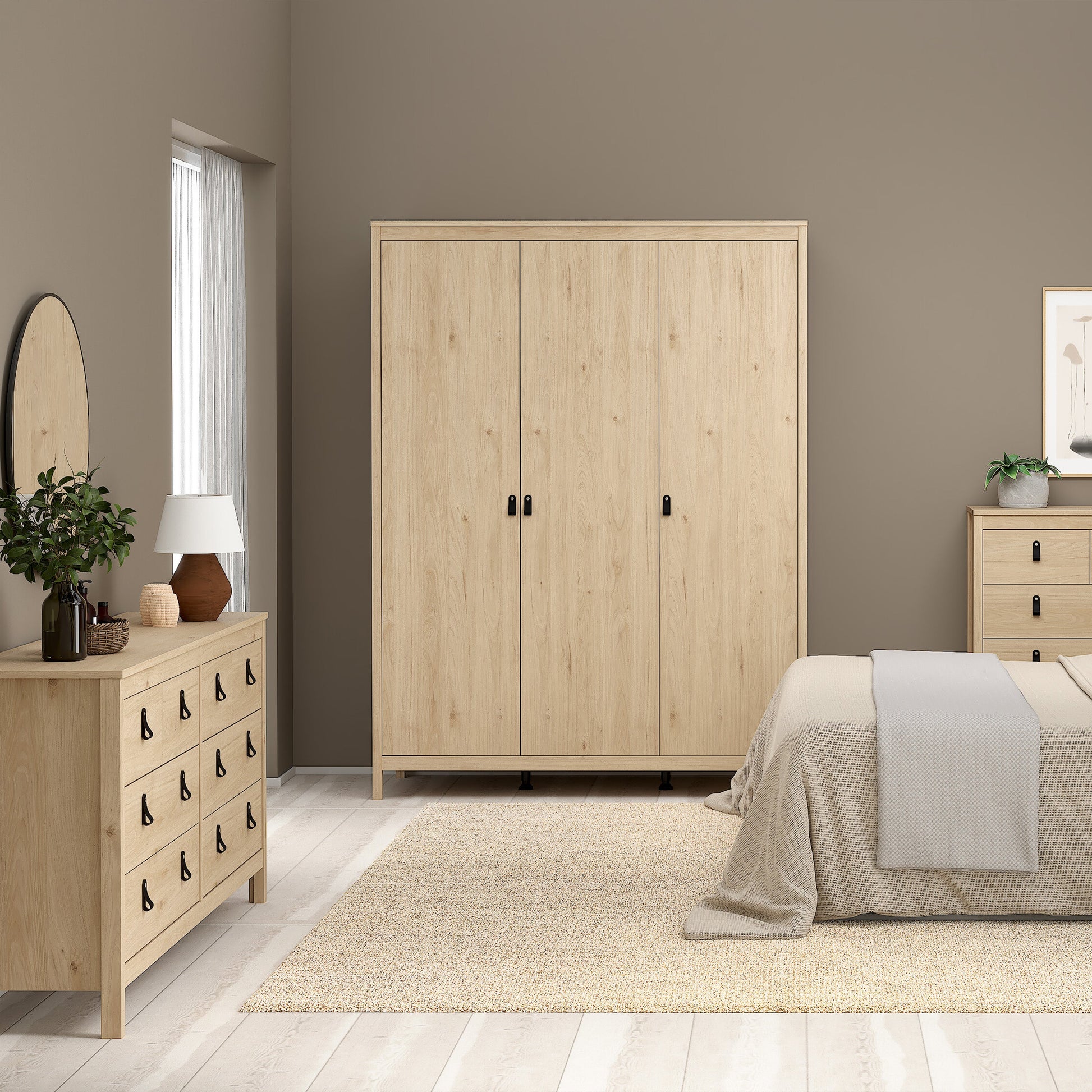 Cote | Furniture Barcelona Double Dresser, Chest of Drawers, 4+4 Drawer - Oak Barcelona, Chest of Drawers 72579663hlhl