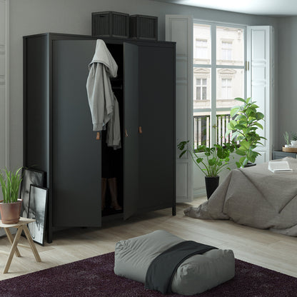 Cote | Furniture Barcelona Wardrobe, 3 Door - Black Barcelona, Wardrobes 72579664gmgm