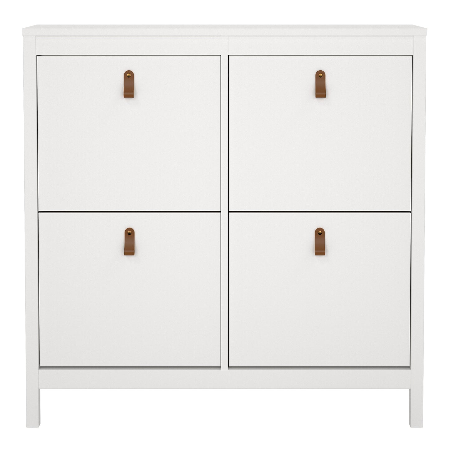 Cote | Furniture Barcelona Shoe Cabinet, 4 Compartment - White Barcelona, Shoe Storage 725796654949