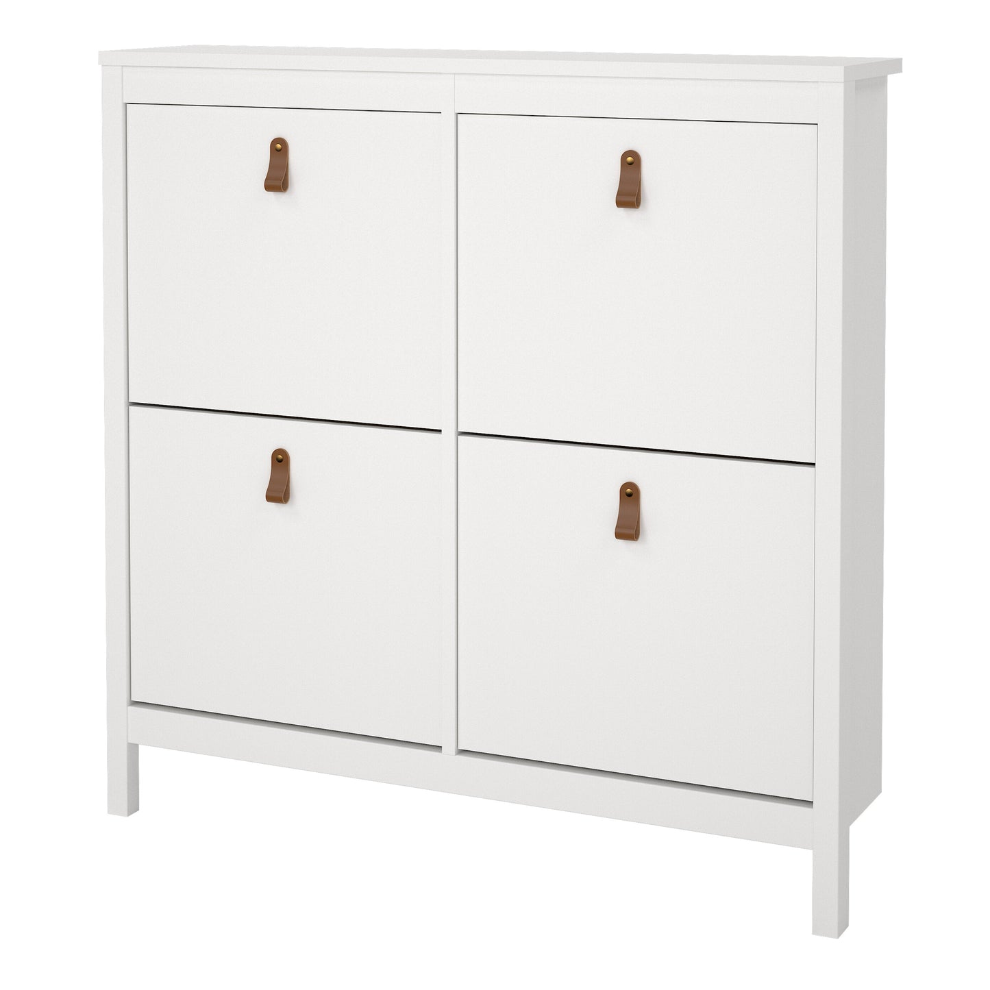 Cote | Furniture Barcelona Shoe Cabinet, 4 Compartment - White Barcelona, Shoe Storage 725796654949