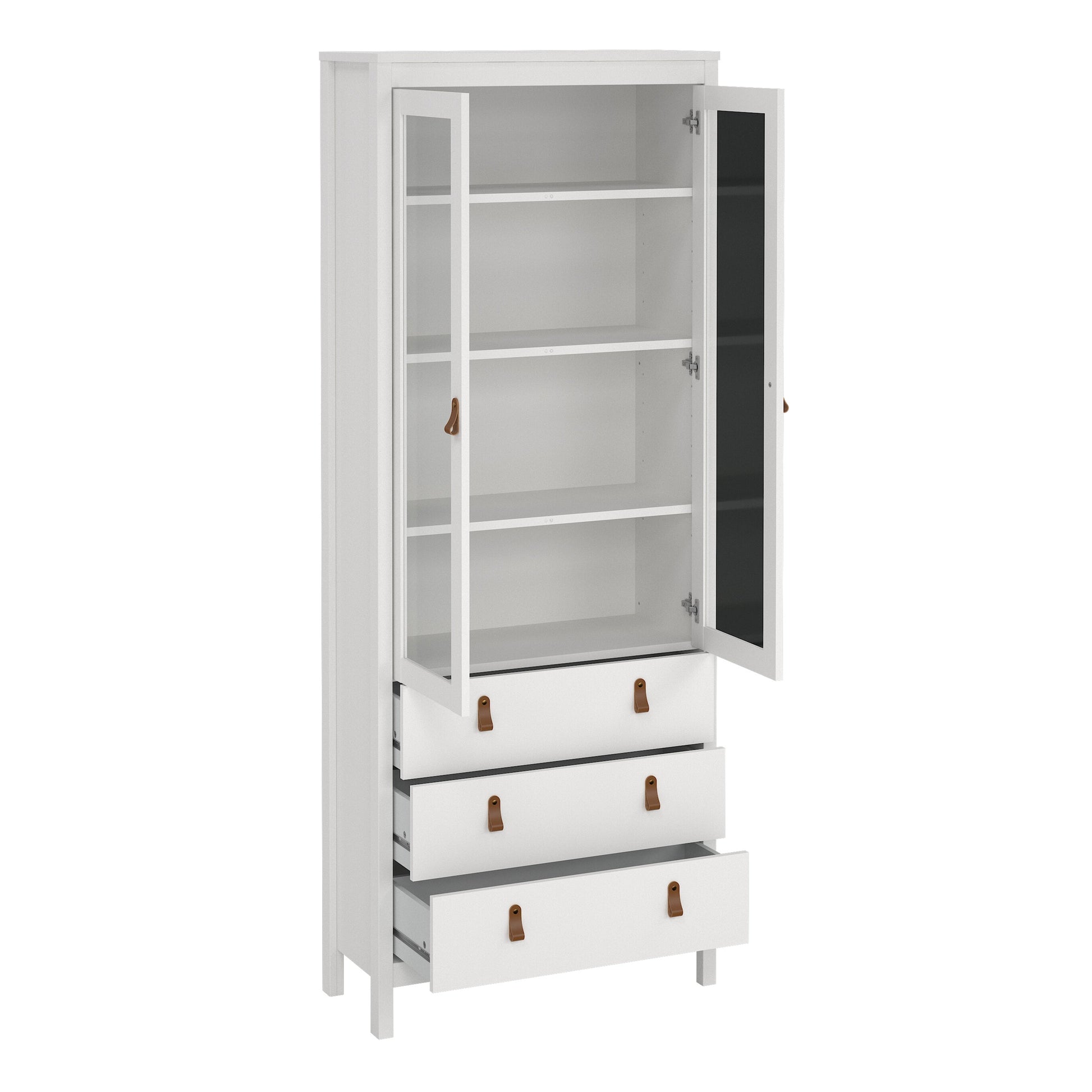 Cote | Furniture Barcelona Display Cabinet, 3 Drawer - White Barcelona, Display Cabinets 725796664949