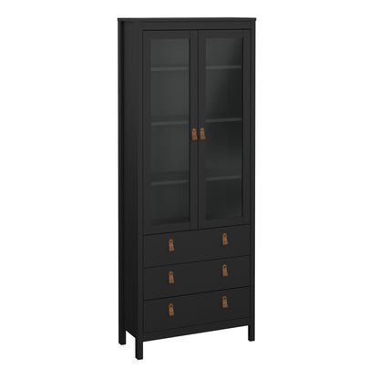 Cote | Furniture Barcelona Display Cabinet, 3 Drawer - Black Barcelona, Display Cabinets 72579666gmgm