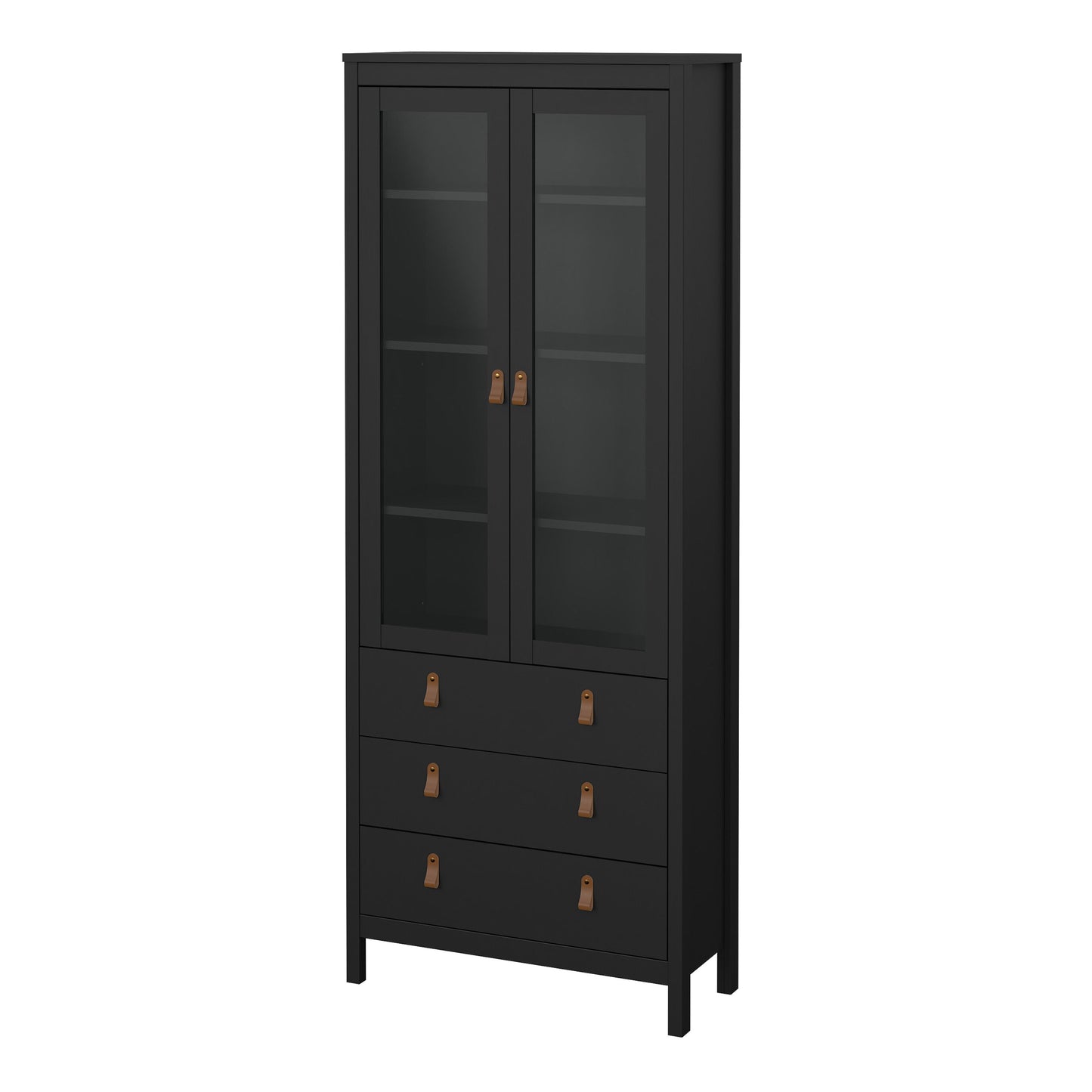 Cote | Furniture Barcelona Display Cabinet, 3 Drawer - Black Barcelona, Display Cabinets 72579666gmgm