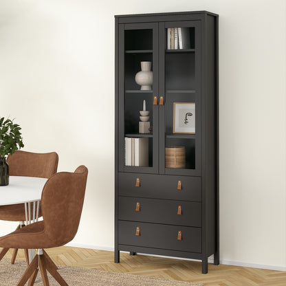 Cote | Furniture Barcelona Display Cabinet, 3 Drawer - Black Barcelona, Display Cabinets 72579666gmgm