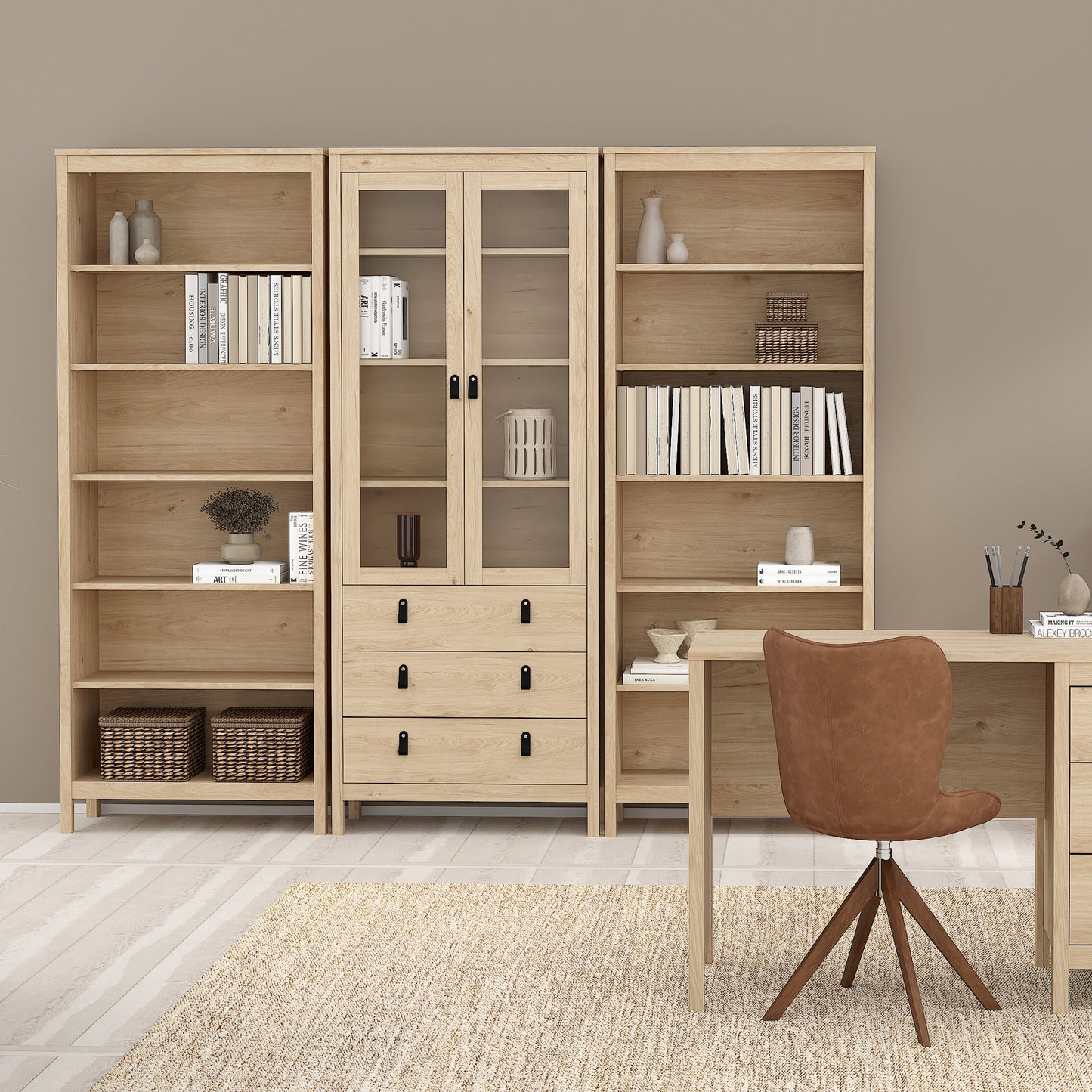 Cote | Furniture Barcelona Display Cabinet 3 Drawers - Oak Barcelona, Display Cabinets 72579666hlhl