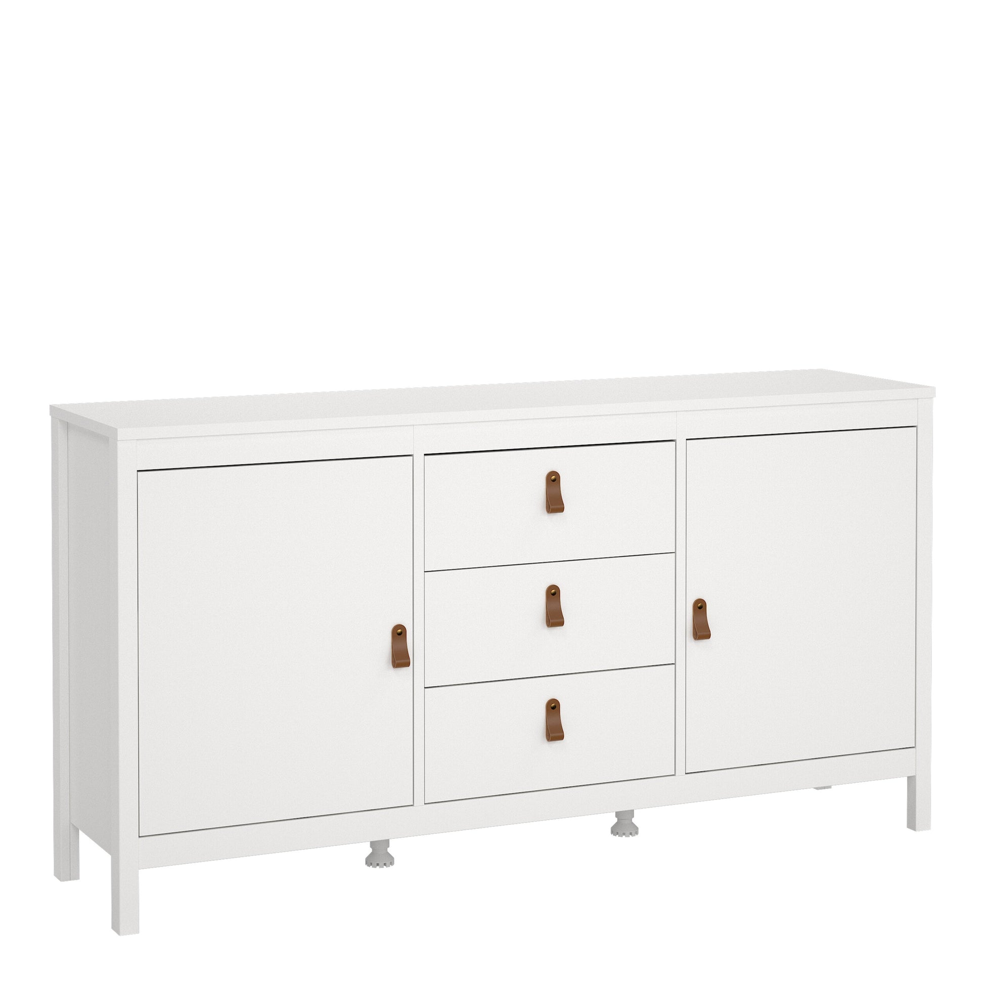 Cote | Furniture Barcelona Double Dresser, Chest of Drawers, 2 Door + 3 Drawer - White Barcelona, Sideboards 725796704949