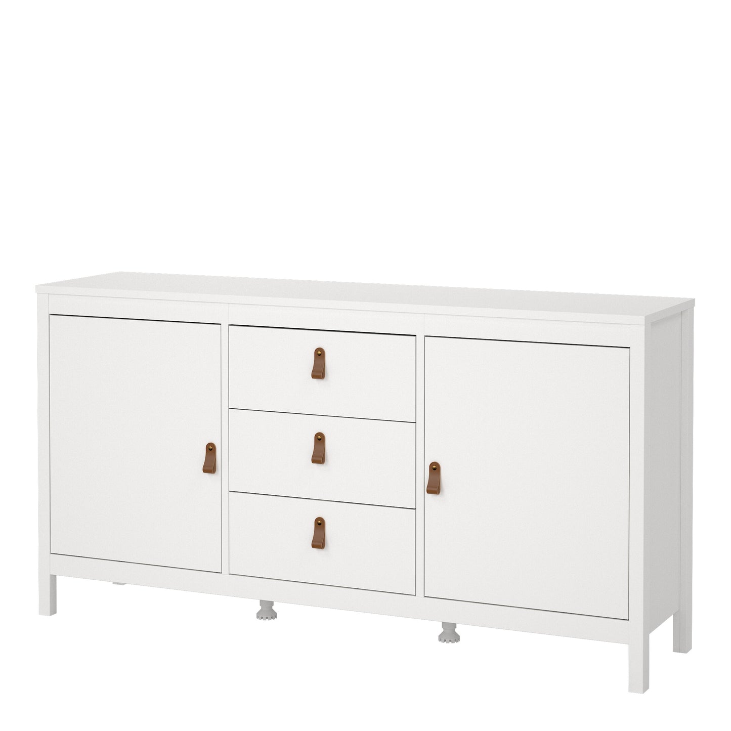 Cote | Furniture Barcelona Double Dresser, Chest of Drawers, 2 Door + 3 Drawer - White Barcelona, Sideboards 725796704949