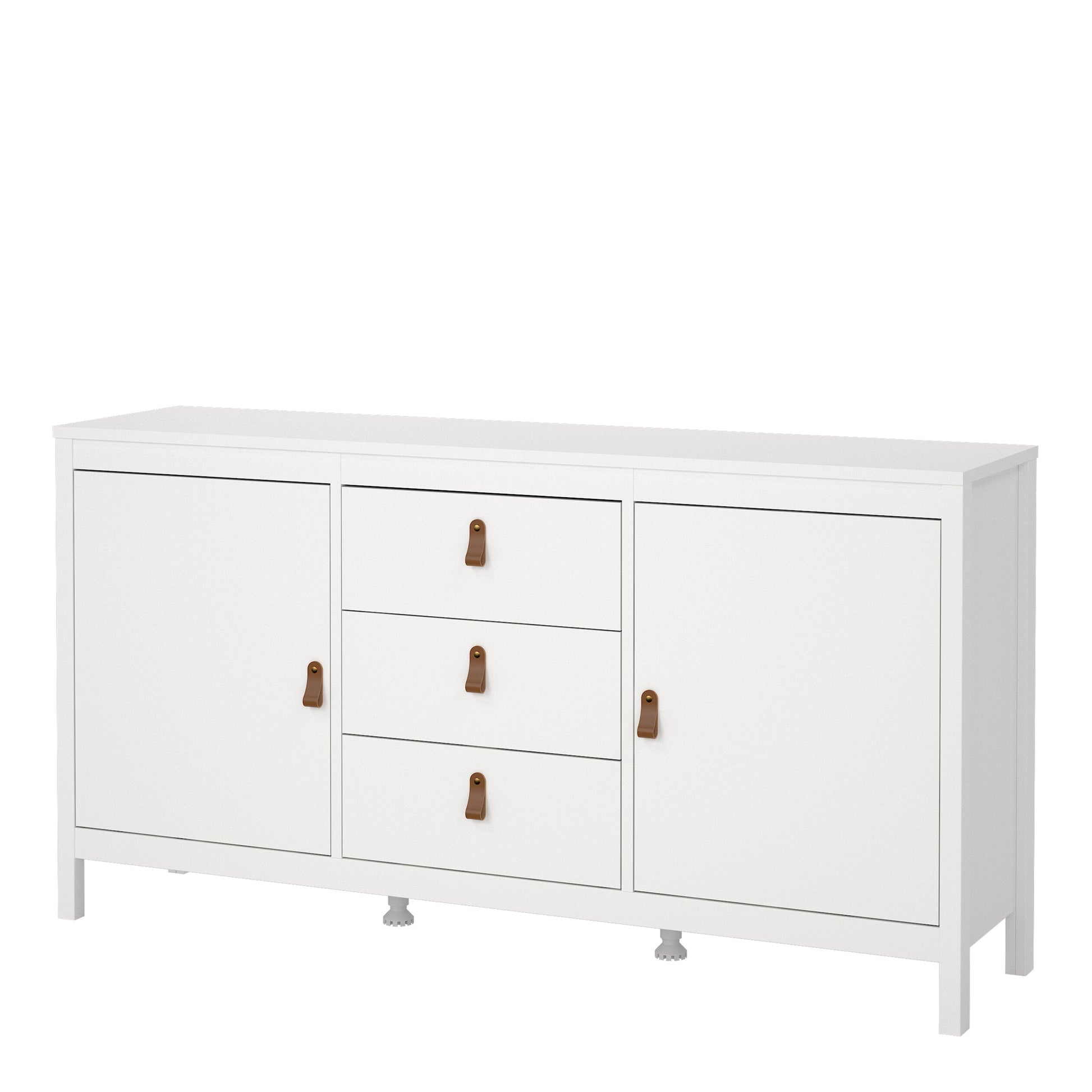 Cote | Furniture Barcelona Double Dresser, Chest of Drawers, 2 Door + 3 Drawer - White Barcelona, Sideboards 725796704949