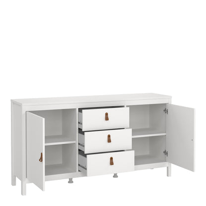 Cote | Furniture Barcelona Double Dresser, Chest of Drawers, 2 Door + 3 Drawer - White Barcelona, Sideboards 725796704949