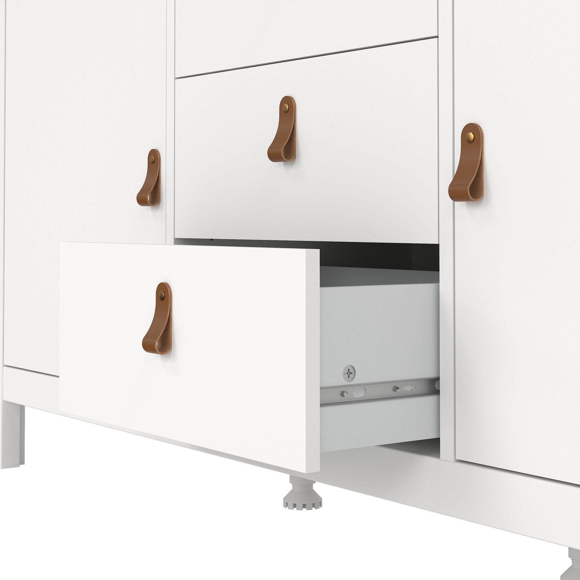 Cote | Furniture Barcelona Double Dresser, Chest of Drawers, 2 Door + 3 Drawer - White Barcelona, Sideboards 725796704949