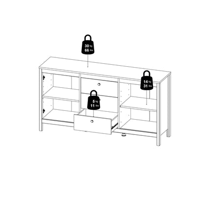 Cote | Furniture Barcelona Sideboard, 2 Door + 3 Drawer - Black Barcelona, Sideboards 72579670gmgm