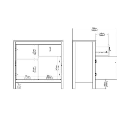 Cote | Furniture Barcelona Sideboard 2 Door, 1 Drawer - White Barcelona, Sideboards 725796714949