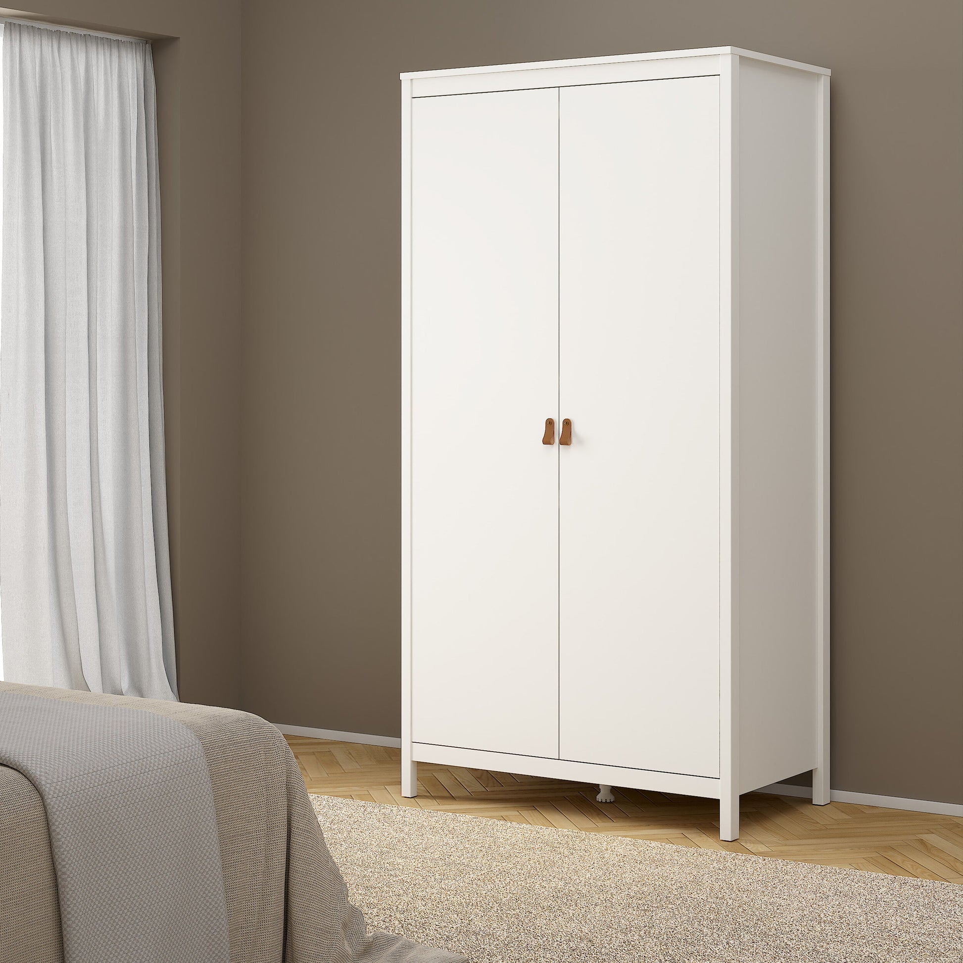 Cote | Furniture Barcelona Wardrobe with 2 Door - White Barcelona, Wardrobes 725796724949