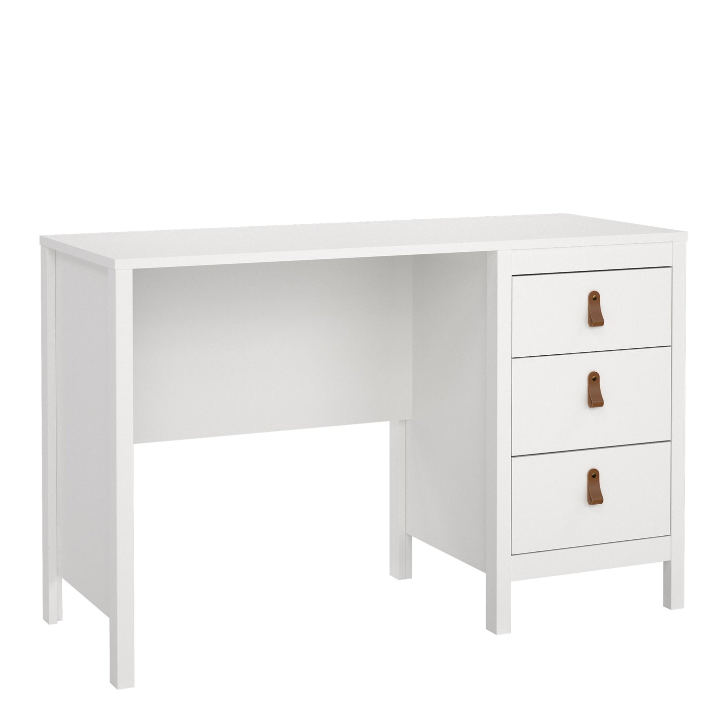 Cote | Furniture Barcelona Desk, 3 Drawer - White Barcelona, Dressing Tables & Desks 725796814949